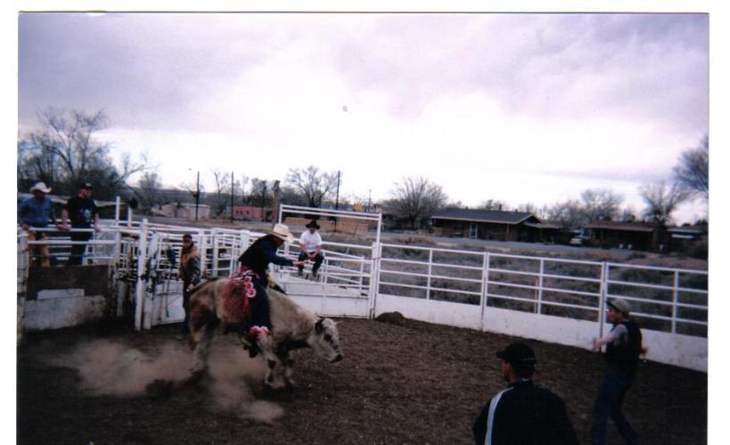 Chad on a bull in Albuquerque